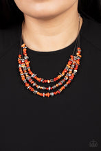 Paparazzi Accessories Placid pebbles orange necklace