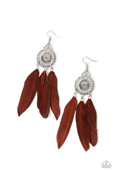 Paparazzi Accessories Pretty in PLUMES - Brown