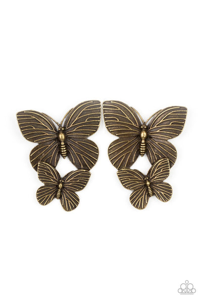 Paparazzi Accessories Blushing Butterflies - Brass