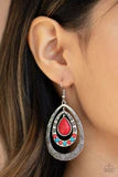 Paparazzi Accessories TERRA TEARDROPS - RED - TURQUOISE - EARRINGS